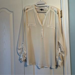 DYNAMITE Off White Long Sleeve Blouse Size XL